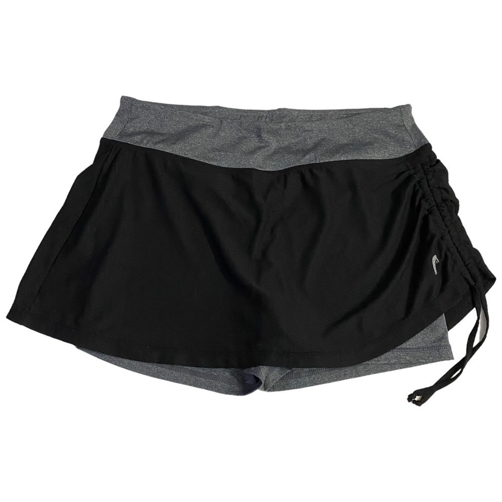 Head Skort Gray Shorts Black Skirt Tie Detail Stretchy Wide Waistband Large L
